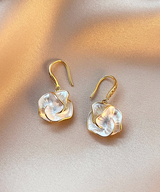 Brief Gold Copper Overgild Drop Earrings Kx1039