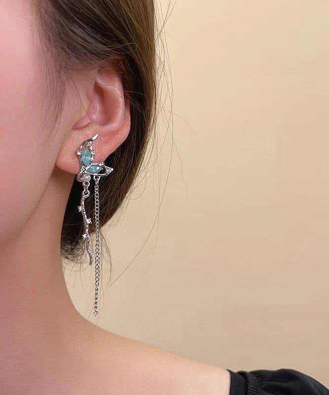 Light Butterfly Tassel French Earrings