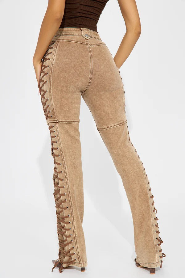 Dawstring lace-up Denim Jeans