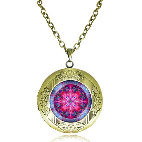 Mandala Glass Dome Choker Locket Necklace