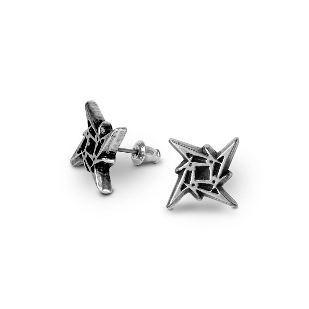 Metallica Ninja Star Logo Earrings by Alchemy Gothic