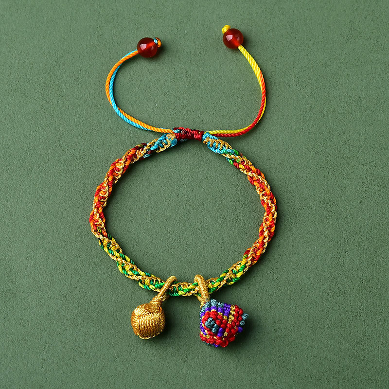 Colorful Red String Charm Bracelet for Luck & Protection