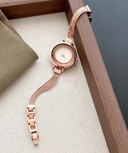Classy Rose Alloy Hardlex Crystal Quartz Movement Asymmetrical Watches
