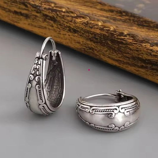 Silver Mandala Earrings