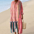 Women's Abstract Colorful Geometric Art Print Cozy Dress elevenforest