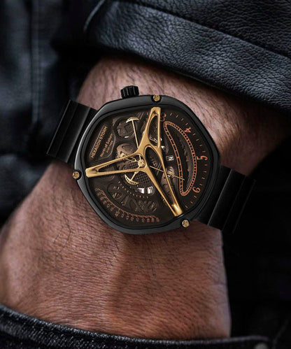 Fine Gold Stainless Steel Hollow Out Hexagonal Watches