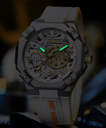 Handmade Black Silicone Rubber Waterproof Luminous Watch