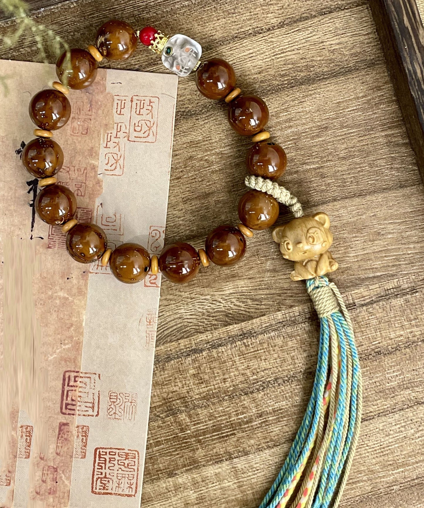 Hand Knitting Beads Tassel Charm Bracelet