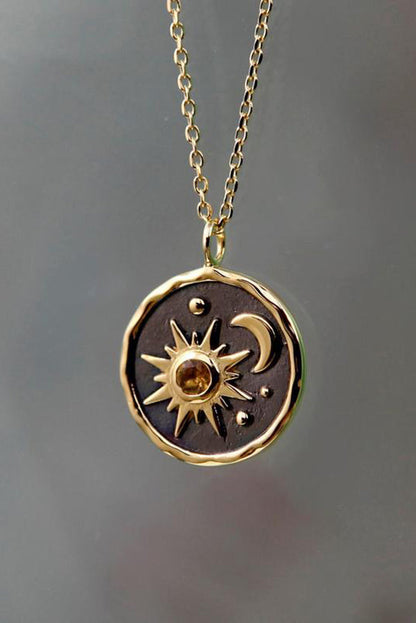 Sun Moon Exquisite Zircon Necklace
