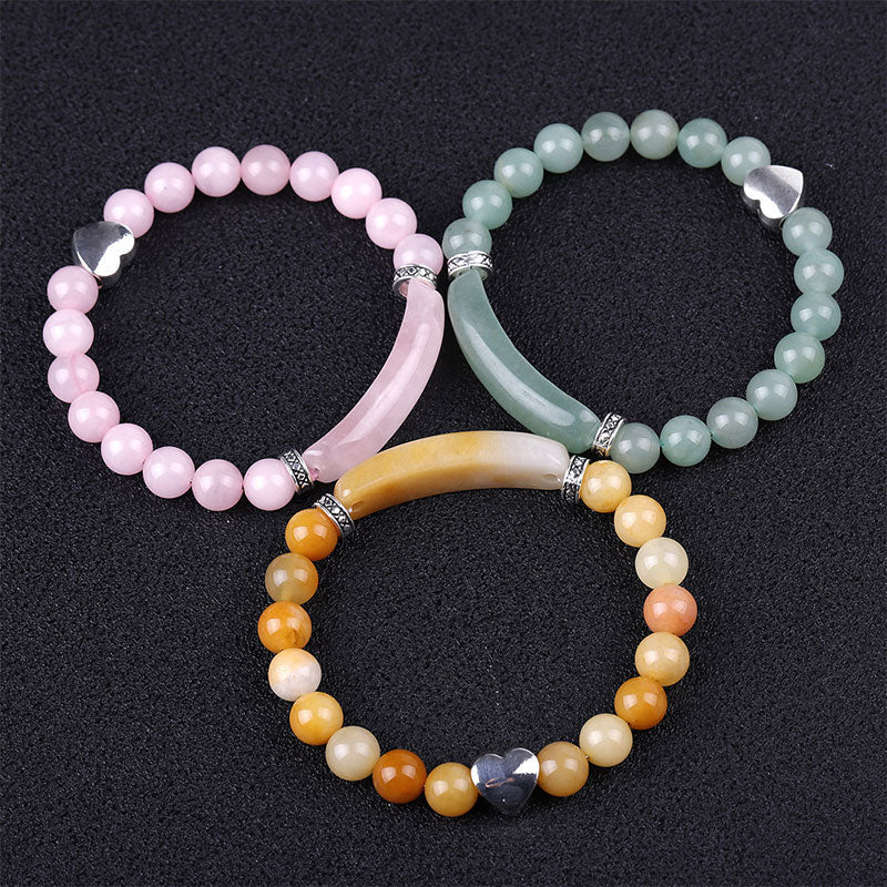 Buddha Stones Natural Crystal Beads Heart Bracelet