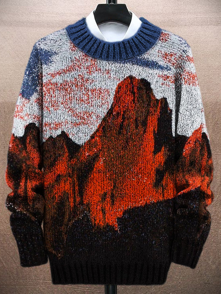Western Mountains Men's Knit Sweater elevenforest