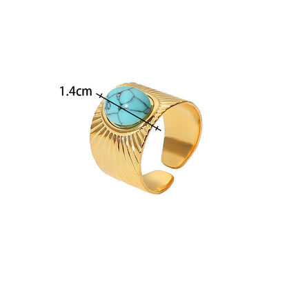 Inlaid Malachite Stainless Steel Ring