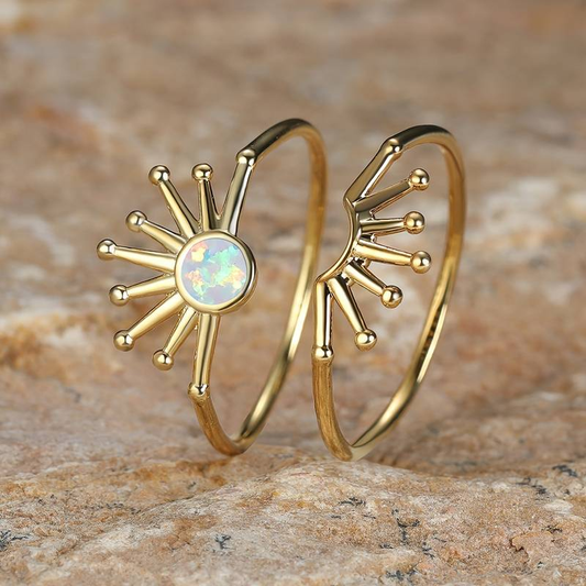 Solar Opal Ring Set