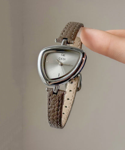 Boutique Grey Pu Asymmetrical Waterproof Watches