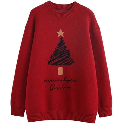 Juana® | Women's oversized knitted sweater with Christmas tree print