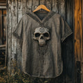 Men's Viking Celtic Skull Runes Linen T-shirt elevenforest