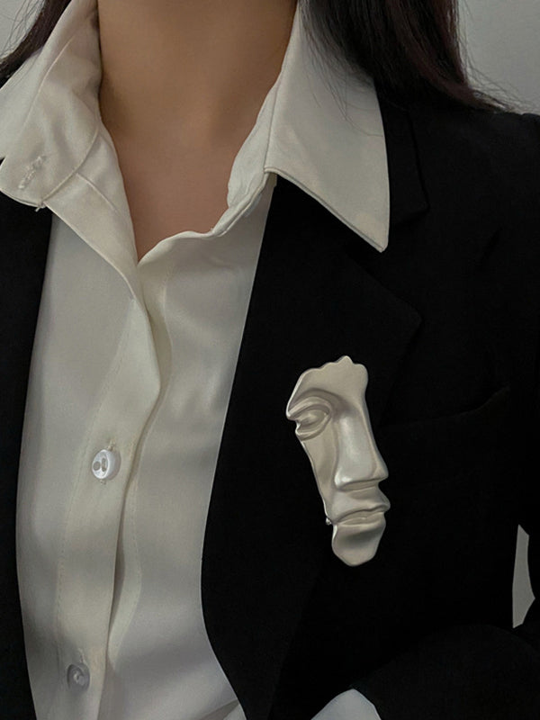 Artistic Retro Matte Mask Brooch