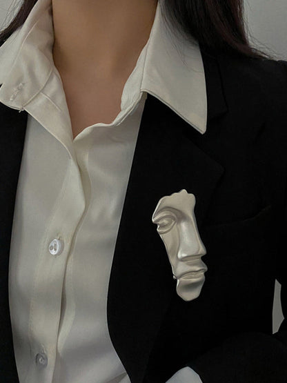 Artistic Retro Matte Mask Brooch