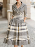 Women's romantic floral jacquard long dress