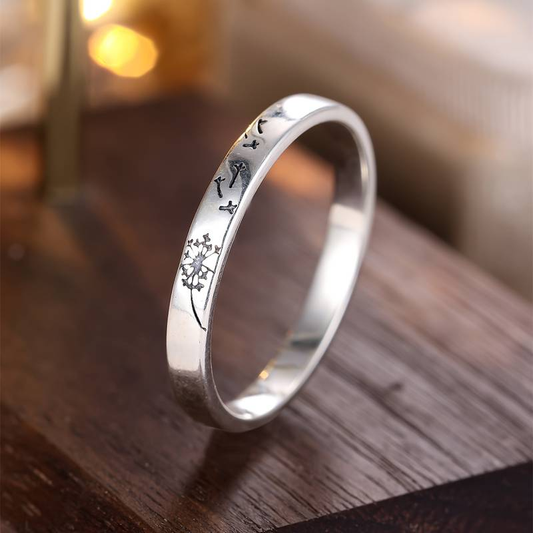 Silver Dandelion Ring