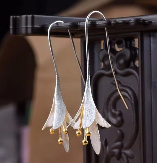 Classic Carved Silver Earrings