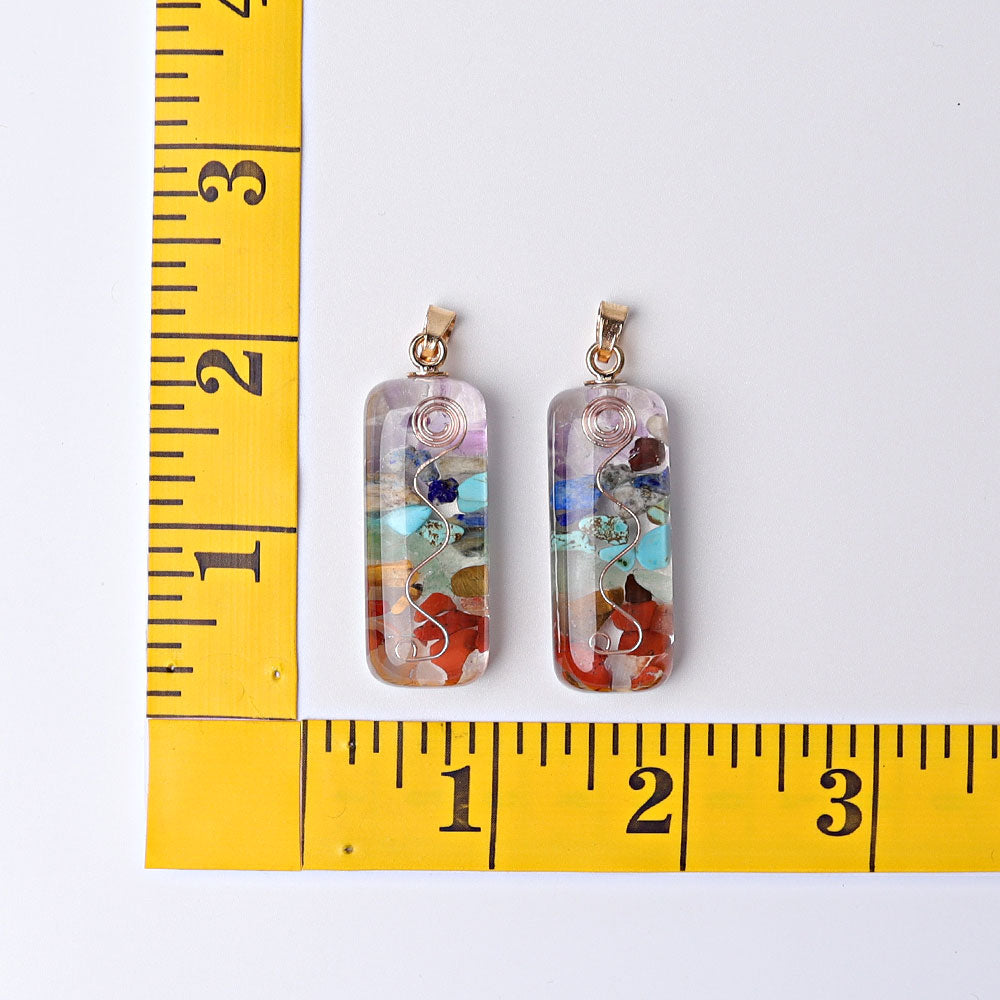 1.8 Inch Chakra Resin Crystal Pendant for Spiritual Healing