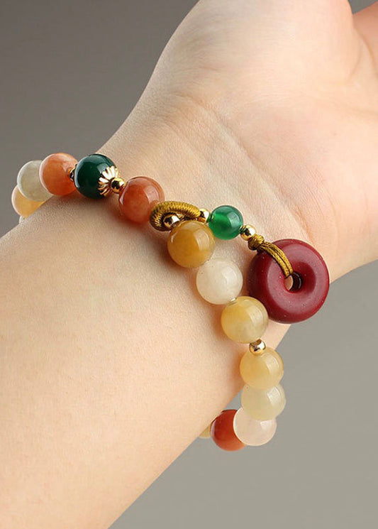 Red Jade Red Agate Green Agate Chalcedony Gourd Cinnabar Charm Bracelet