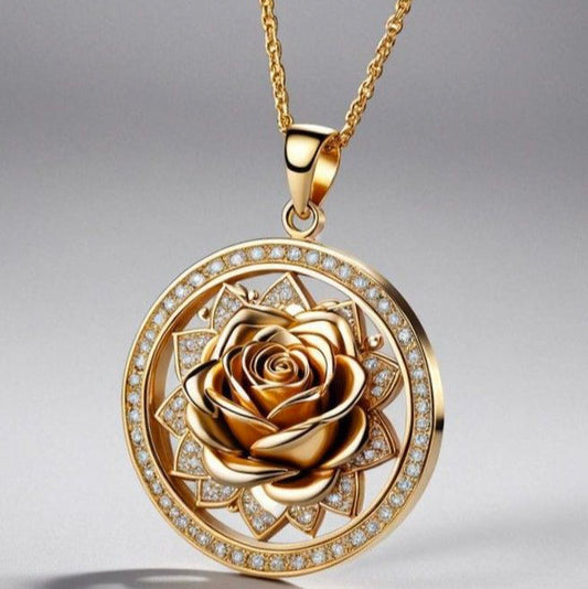 Exotic Rose Zirconia Necklace