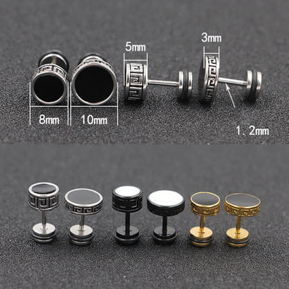 10mm Titanium Steel Balance Spiritual Earrings for