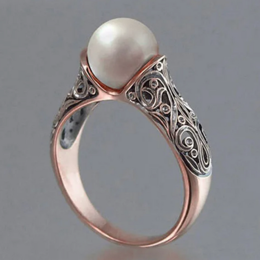 Rose Gold Pearl Ring