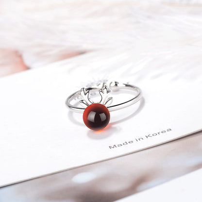 Crimson Antler Totem Ring