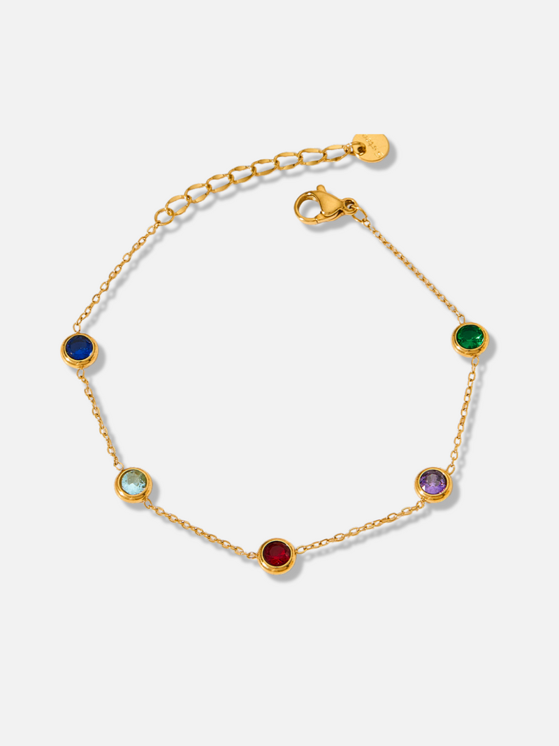 Etty Multicolor Zircon Chain Bracelets