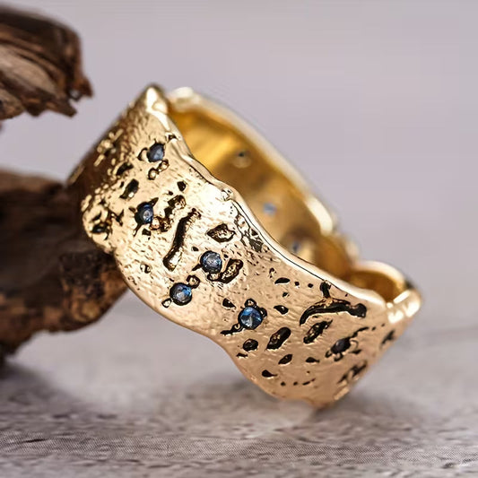 Blue Zirconia Irregular Ring