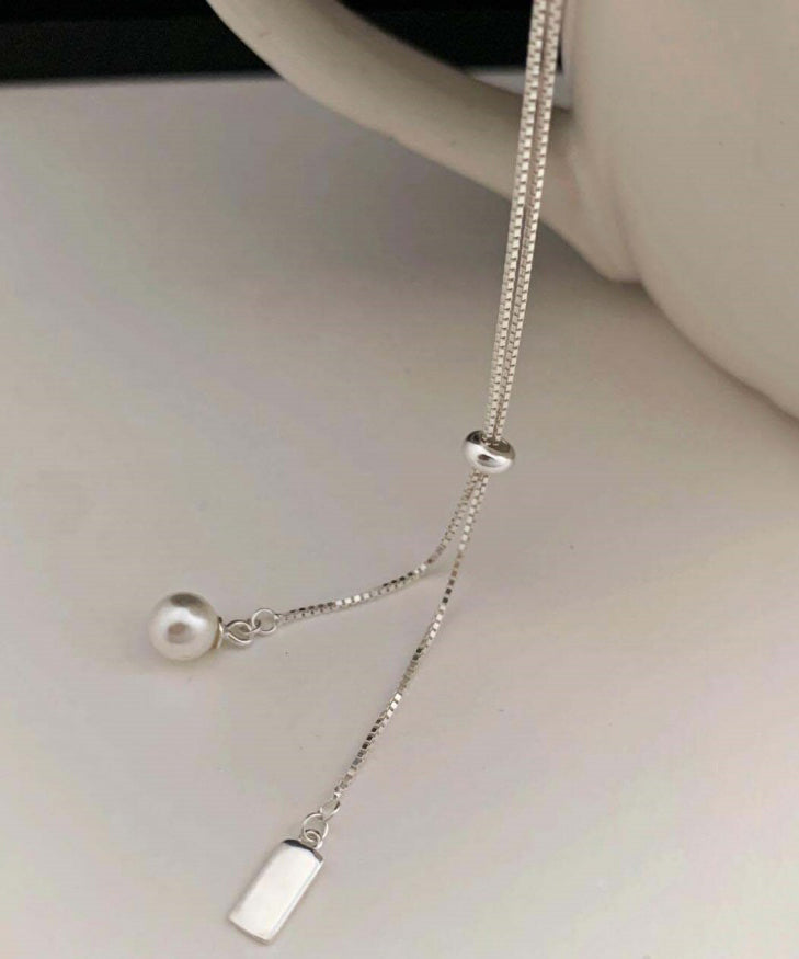 Gold Srerling Silver Overgild Pearl Pendant Necklace