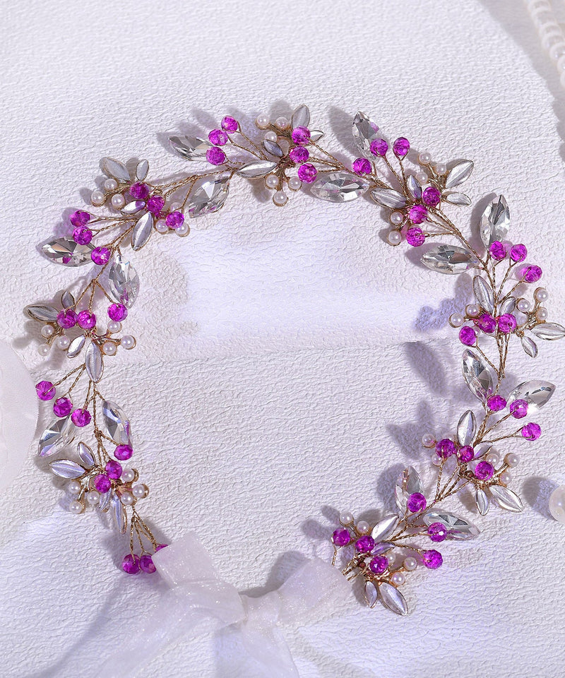 Original Design Rose Weave Zircon Flora Hairpiece
