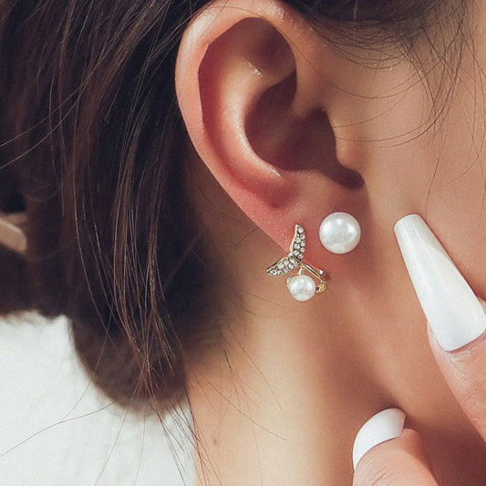 Daily Patchwork Pearl Rhinestone Earrings