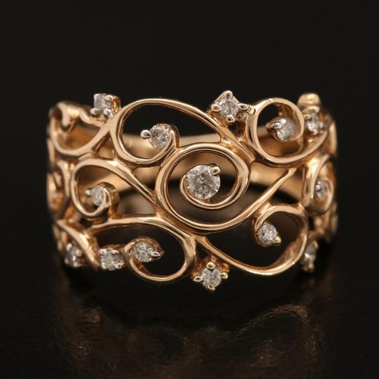 Rose Ivy Zirconia Ring