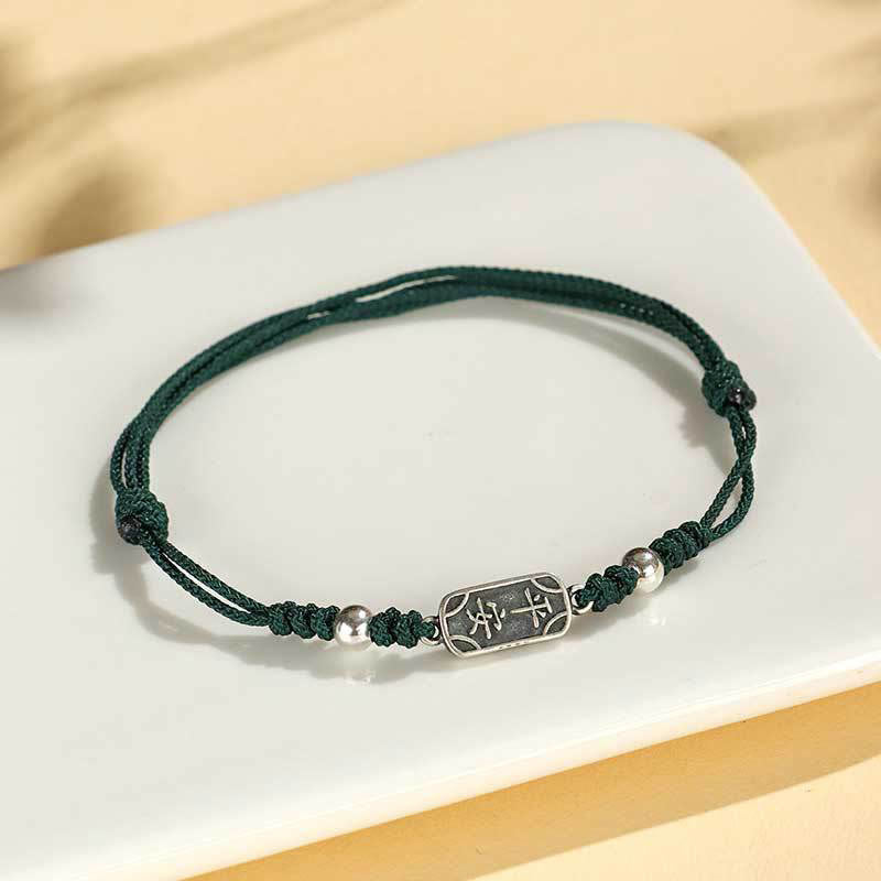 925 Sterling Silver Red String Bracelet for Peace & Joy