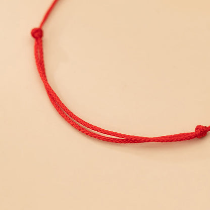Sterling Silver Red String Bracelet Ultra-thin Rope Protection