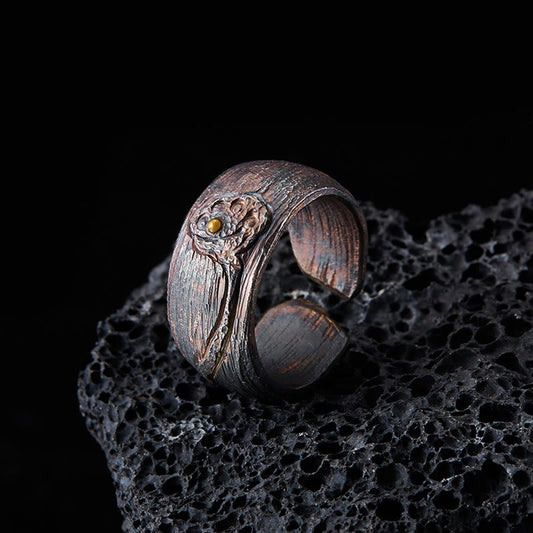 Adjustable 999 Sterling Silver & Copper Spiritual Protection Ring
