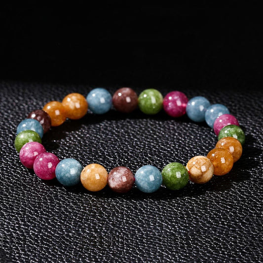 8mm Multicolor Tourmaline Spiritual Bracelet for Positivity