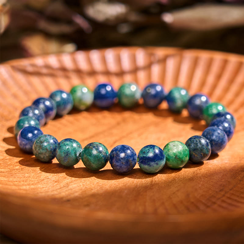Buddha Stone Various Crystals Malachite Lazurite Lapis Lazuli Hemimorphite Calmness Bracelet