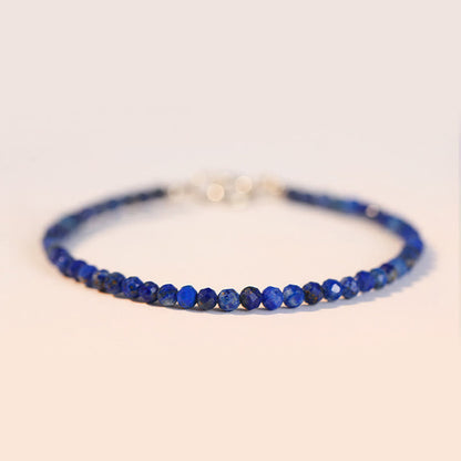 Buddha Stones Small Lazurite Lapis Lazuli Ultra-thin Beads Balance Bracelet
