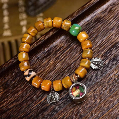 Tibetan Yak Bone Camel Bone Dzi Bead Balance Bracelet