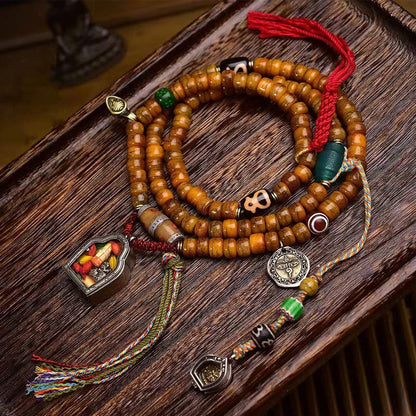 Handmade 108-bead Camel Bone Mala for Luck & Protection