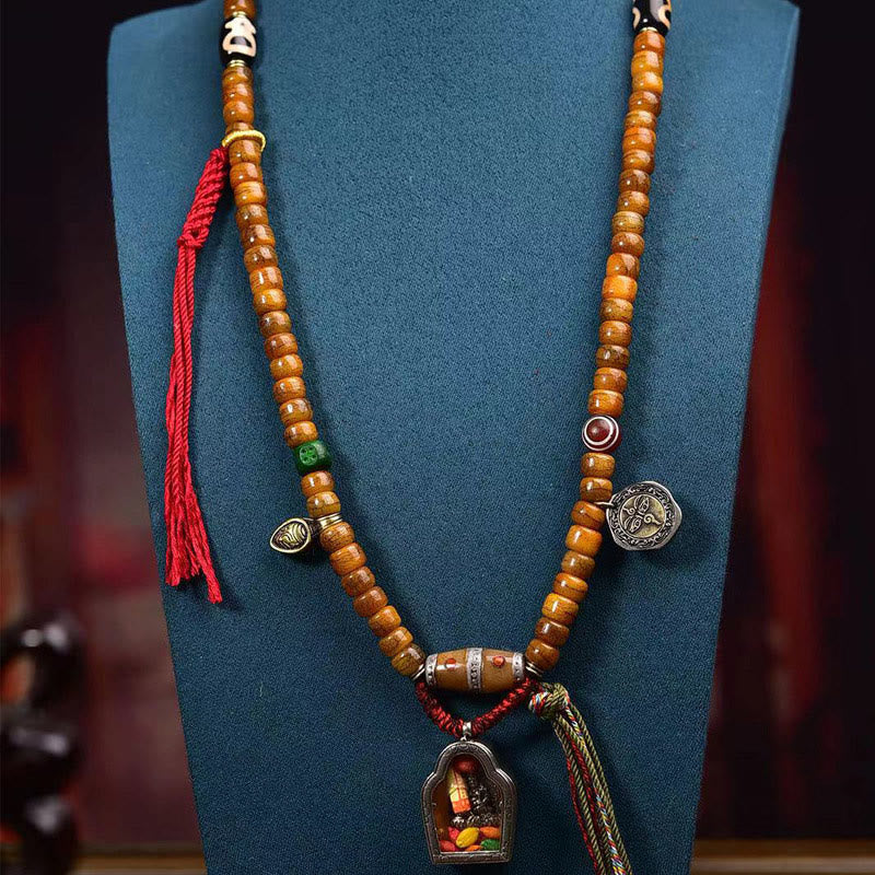 Handmade 108-bead Camel Bone Mala for Luck & Protection