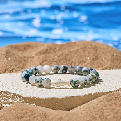 Buddha Stones Natural Agate Stone Shark Wisdom Bracelet