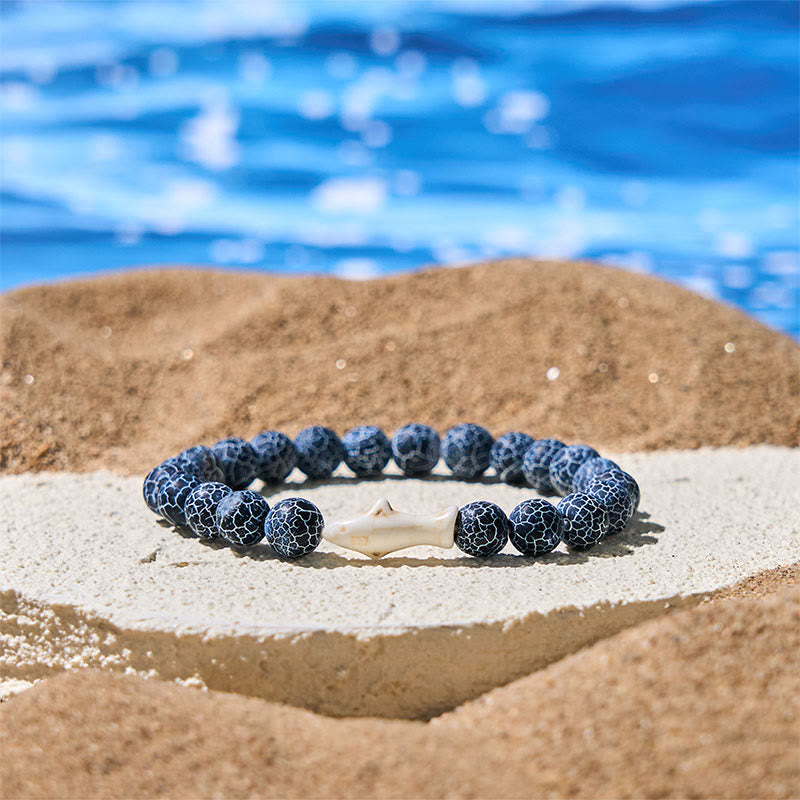 Buddha Stones Natural Agate Stone Shark Wisdom Bracelet