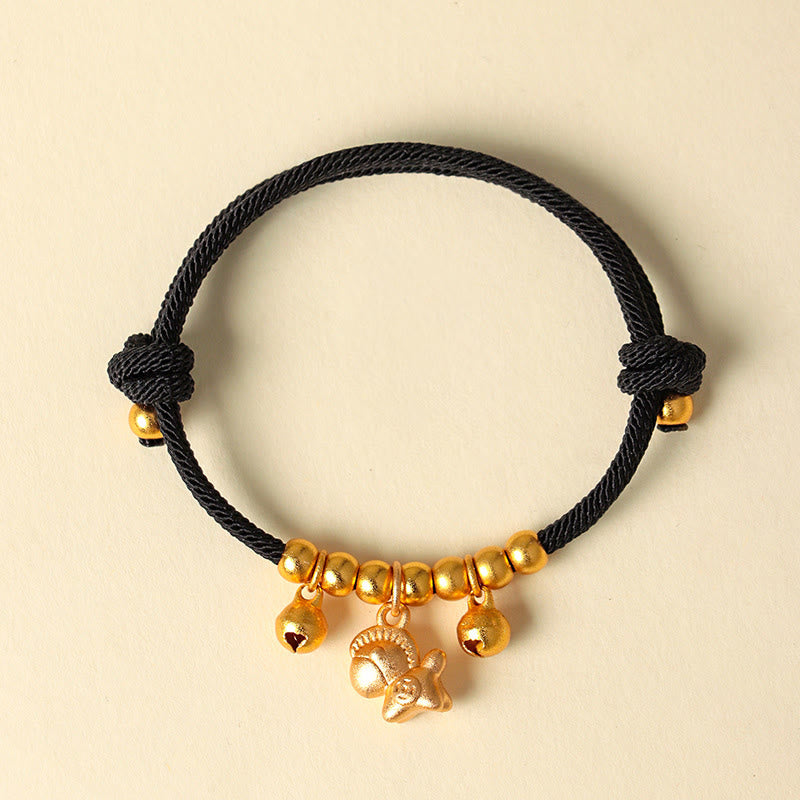 Buddha Stones Year of the Horse Multiple Horse Styles Rope Luck Strength Adjustable Bracelet