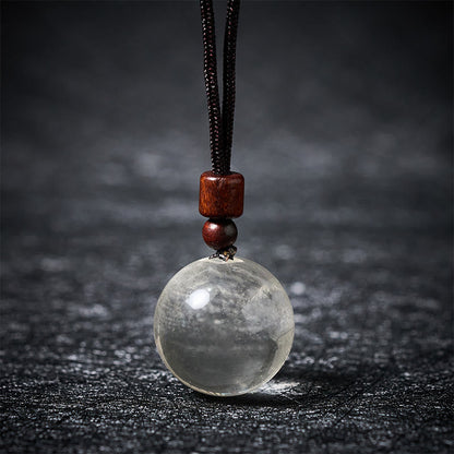 Buddha Stones White Crystal Pink Crystal Tiger Eye Smoky Quartz Protection Necklace Pendant